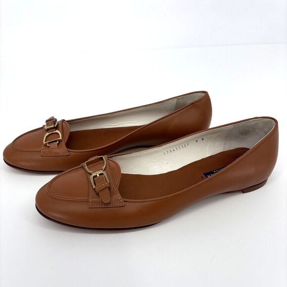 Ralph Lauren Collection Women 9 Loafers Purple Label Horsebit Saddle Brown EUC - Picture 2 of 16